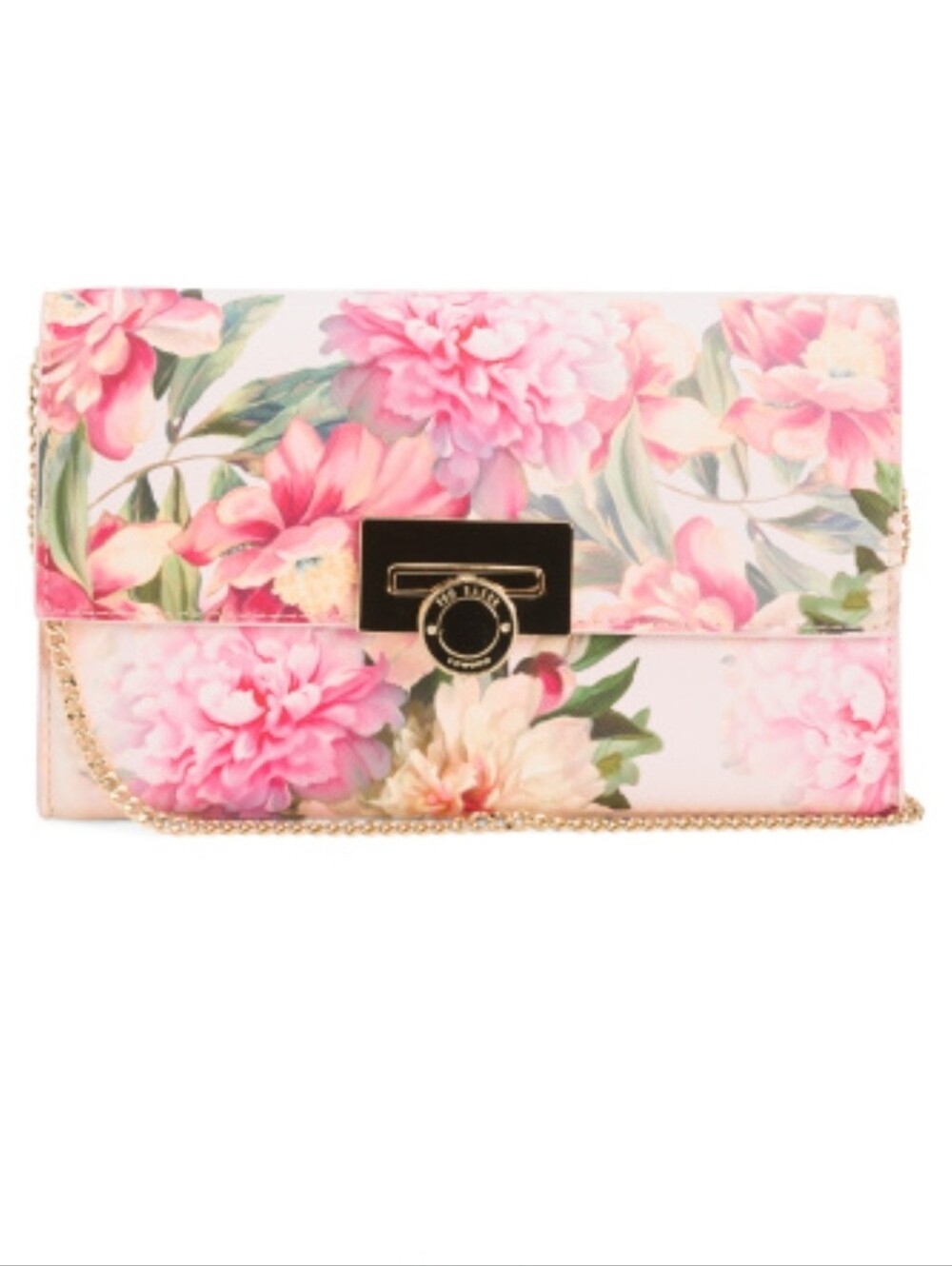 TED BAKER LONDON NWT Parisa Pink Floral Chain Crossbody Bag